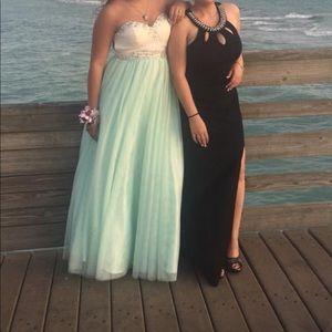 Blue and white prom dress